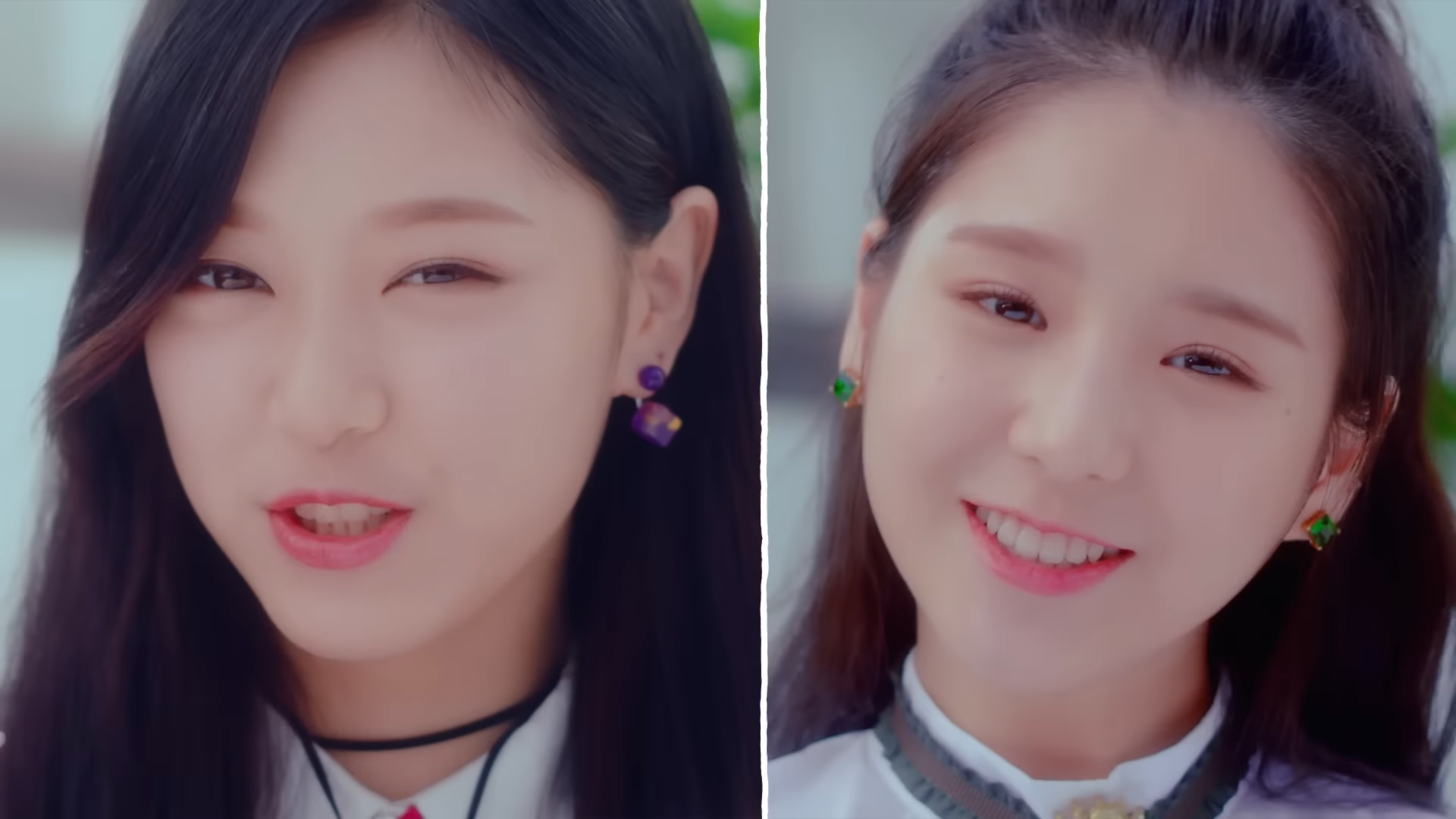 Left: Hyunjin's earrings. Right: Heejin's earrings.